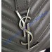 Classic Medium College Monogram Bag in Dark Gray Malelasse Leather