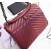 Saint Laurent Classic Medium College Monogram Bag in Wine Red Malelasse Leather
