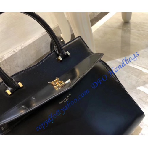 Saint Laurent UPTOWN Small tote in shiny smooth leather YSL6491-black ...