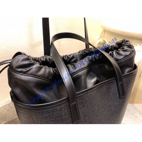 Saint Laurent TEDDY shopping bag in linen canvas YSL8805-black ...