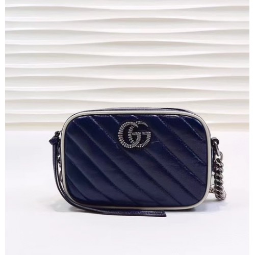 Gucci GG Marmont Matelasse Mini Bag GU448065-blue-white – LuxTime DFO ...