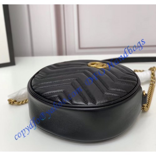 Gucci GG Marmont Mini Round Shoulder Bag GU550154-black – LuxTime DFO ...