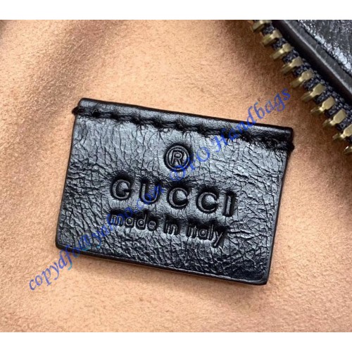 Gucci GG Marmont Mini Round Shoulder Bag GU550154-black-yellow ...