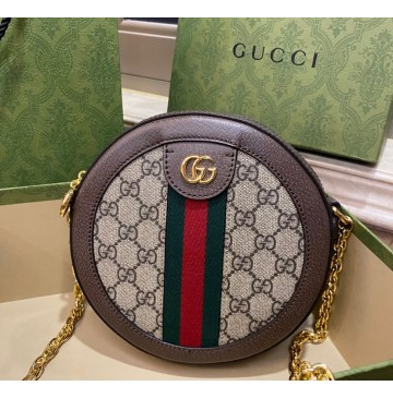 Gucci Ophidia Mini GG Round Shoulder Bag GU550618-brown