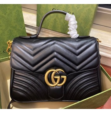 Gucci GG Marmont small Black top handle bag