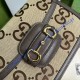 Gucci GG Supreme Horsebit 1955 shoulder bag GU602204CC-brown