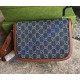 Gucci GG Supreme Horsebit 1955 shoulder bag GU602204DN-blue