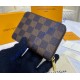 Louis Vuitton Damier Ebene Zippy Coin Purse N63070-brown-pink