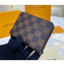 Louis Vuitton Damier Ebene Zippy Coin Purse N63070-brown-pink