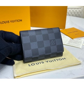 Louis Vuitton Damier Graphite Enveloppe Carte de visite N63338-black