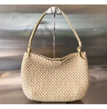 Bottega Veneta Clicker Small Shoulder Bag B730968-oatmeal