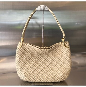 Bottega Veneta Clicker Medium Shoulder Bag B730969-oatmeal