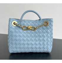 Bottega Veneta Small Andiamo With Chain B786008-ice-blue