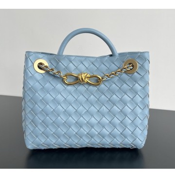 Bottega Veneta Small Andiamo With Chain B786008-ice-blue