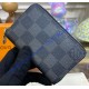 Louis Vuitton Damier Ebene Zippy Coin Purse N63070-black