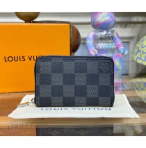 Louis Vuitton Damier Ebene Zippy Coin Purse N63070-black