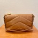 Saint Laurent LOULOU PUFFER Medium bag in quilted lambskin YSL577475A-caramel