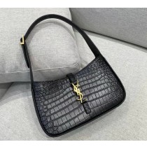 Saint Laurent LE 5 À 7 in crocodile embossed leather YSL657228-k-black