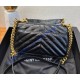 Saint Laurent College mini chain bag in shiny crackled leather YSL779430-black