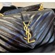 Saint Laurent College mini chain bag in shiny crackled leather YSL779430-black