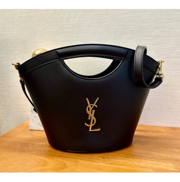 Saint Laurent Celia mini tote in smooth leather YSL791069-black