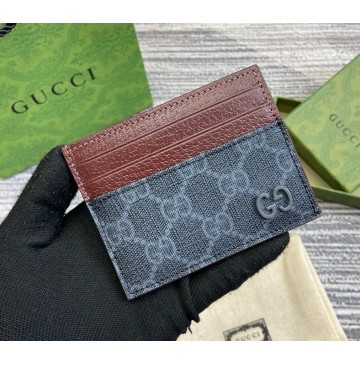 Gucci Bi-color GG card case GUW795230-black-wine