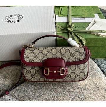 Gucci Horsebit 1955 Soft small top handle bag GU815206-CA-wine