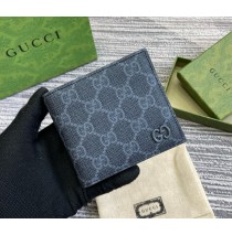 Gucci leather interior bi-fold wallet GUW768243-black-grey