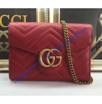 Gucci GG Marmont Red matelasse mini bag