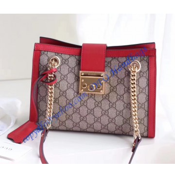 Gucci Padlock small GG shoulder bag Red