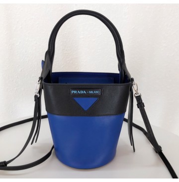 Prada Ouverture nylon bucket bag Blue Black