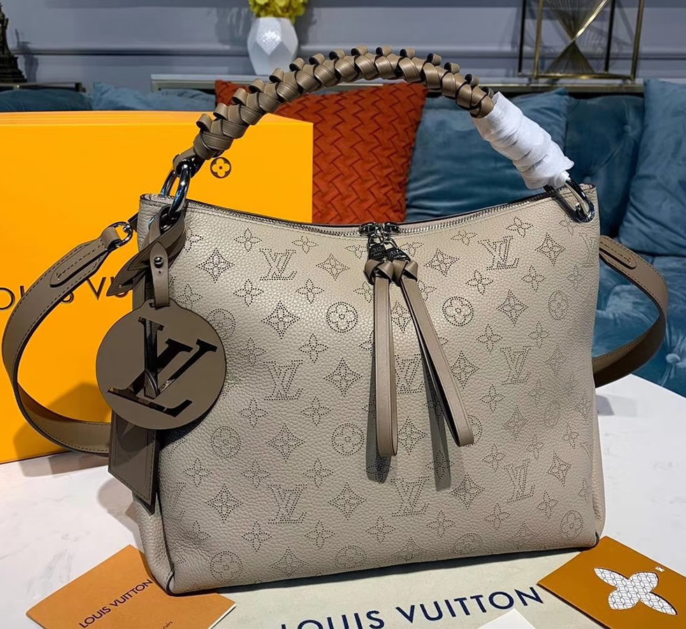 Louis Vuitton Mahina Beaubourg Hobo Mm M56073 Tan Luxtime Dfo Handbags 