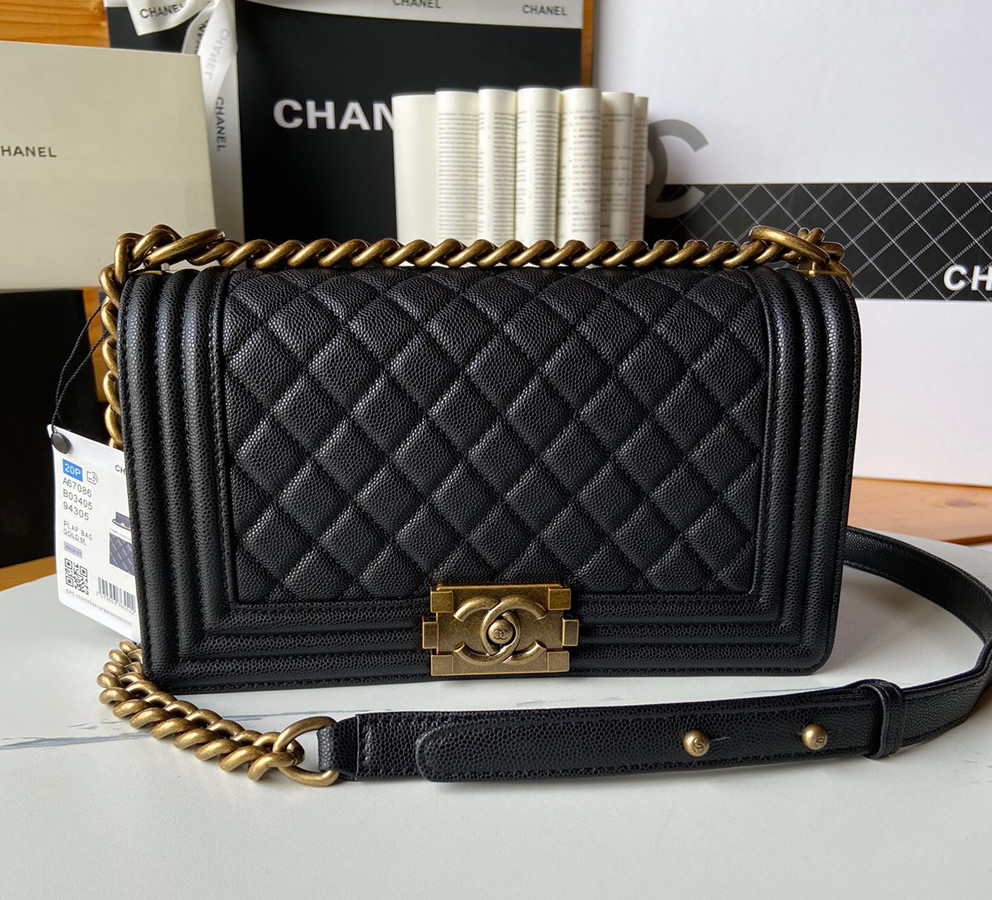 Chanel Boy Medium Quilted Flap Bag in Calfskin C67086AB-black – LuxTime ...