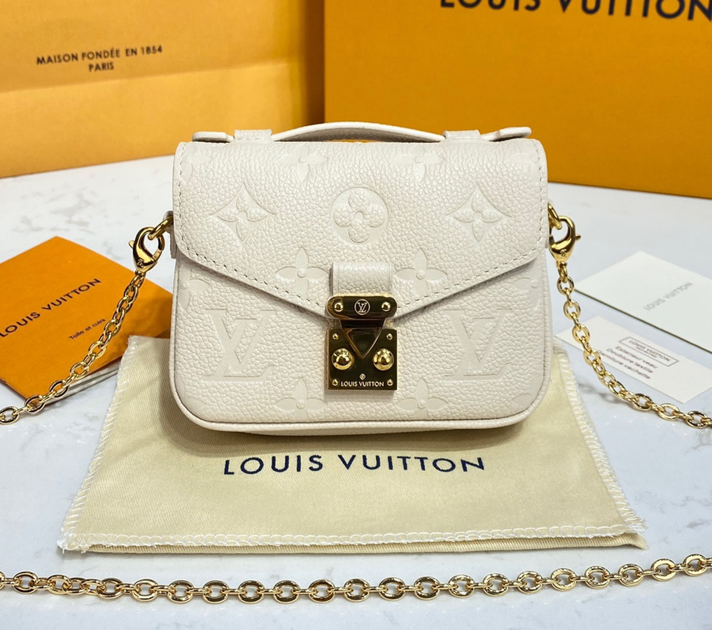 Louis Vuitton Monogram Empreinte Leather Micro Metis M81390-beige ...