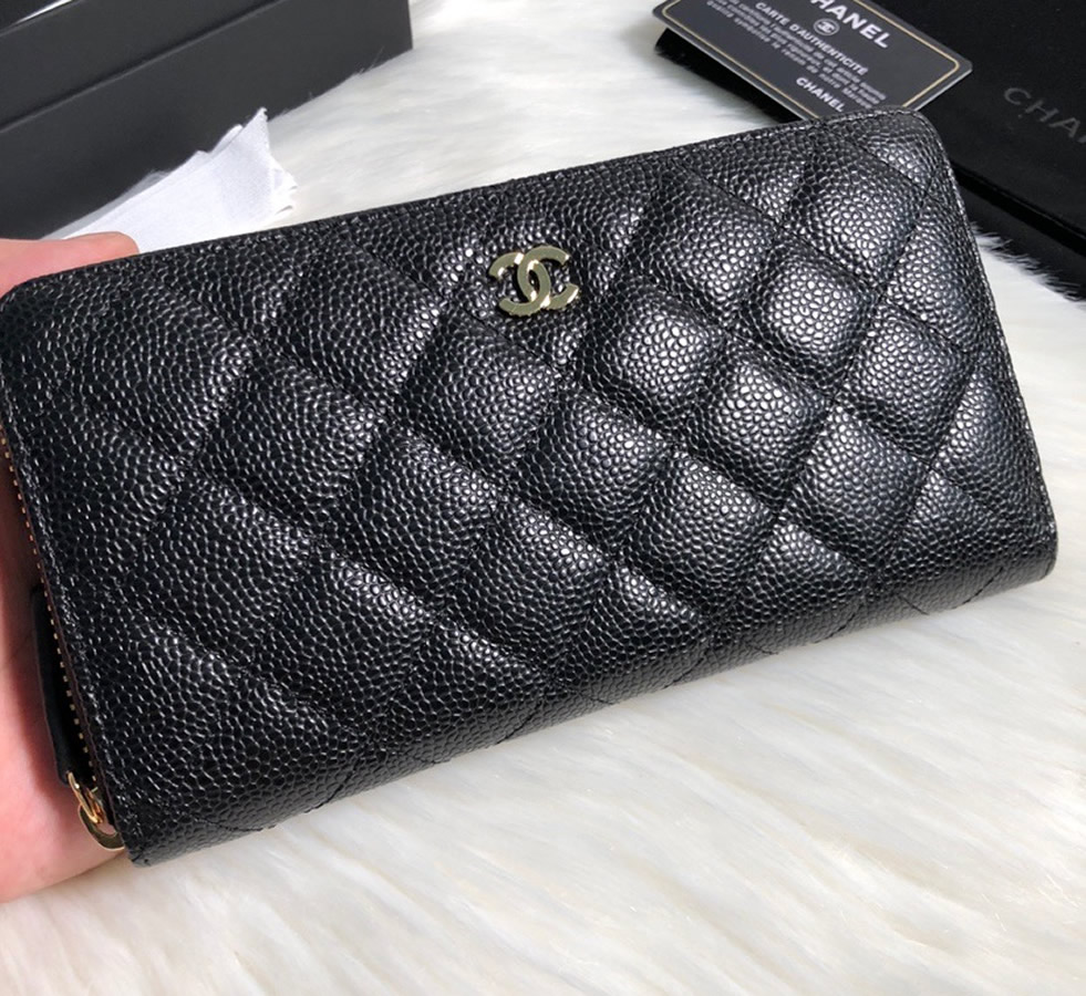 Chanel Long Zipped Wallet in Caviar Leather CW50097-AB-black – LuxTime ...