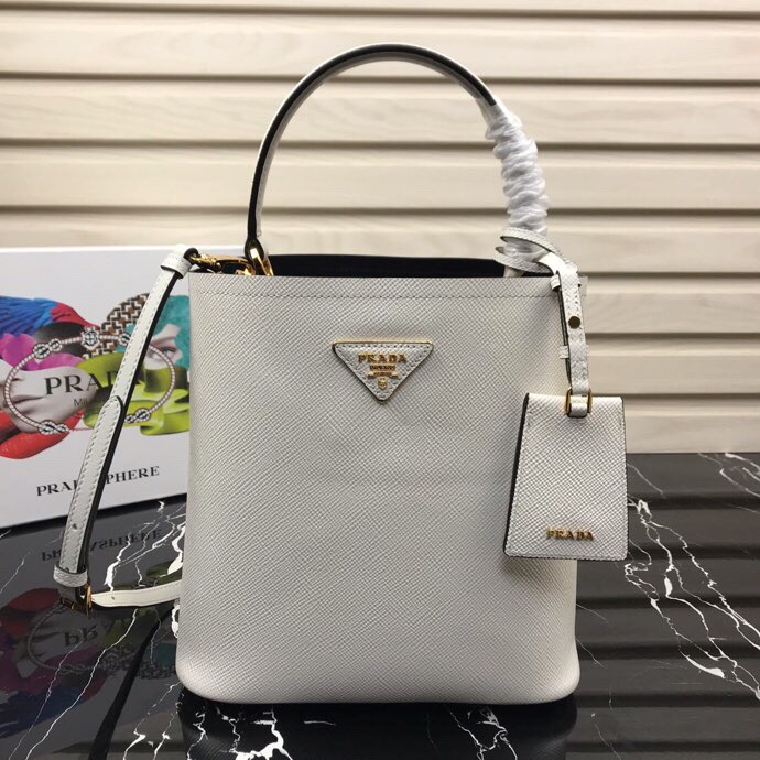 prada tote bag white